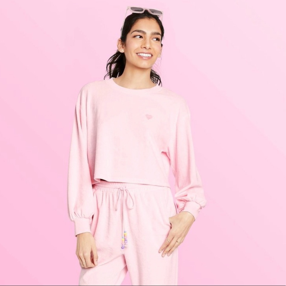 Cropped Sweatshirt - Stoney Clover Lane x Target Light Pink nwt